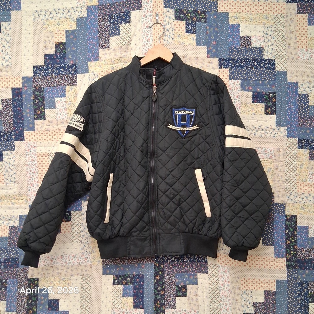 Vintage 90s Honda Powerful Equipment Performance Jacket Quilted Size Medium